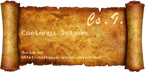Csetényi István névjegykártya